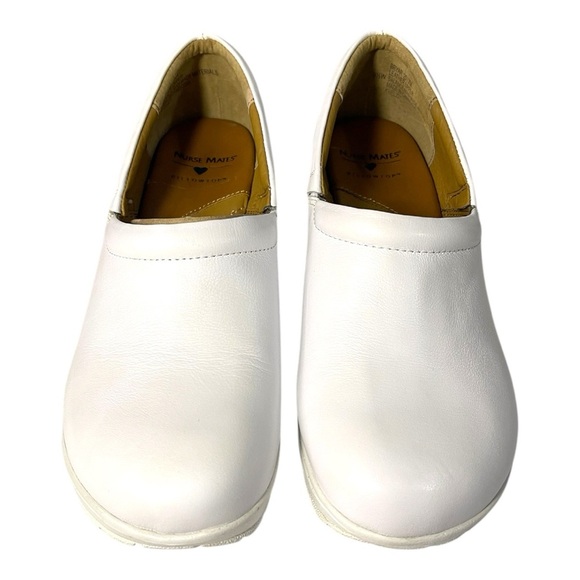 Nurse Mates Shoes - Nurse Mates Bryar White Leather Slip-On Shoes - Size 9.5W